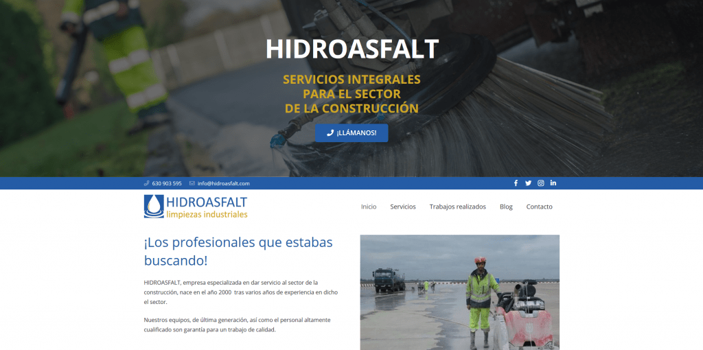 Hidroasfalt - Limpiezas industriales | Diseño web en Sevilla