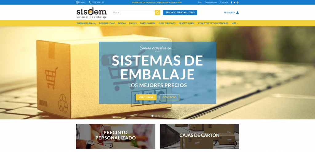 Sisdem - Sistemas de embalaje | Diseño web
